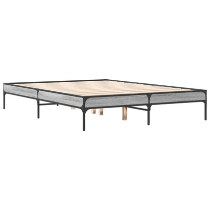 vidaXL Bed Frame without Mattress Grey Sonoma 120x190 cm Small Double