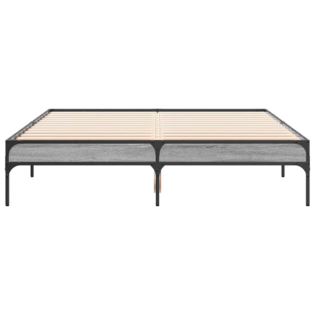 vidaXL Bed Frame without Mattress Grey Sonoma 120x190 cm Small Double