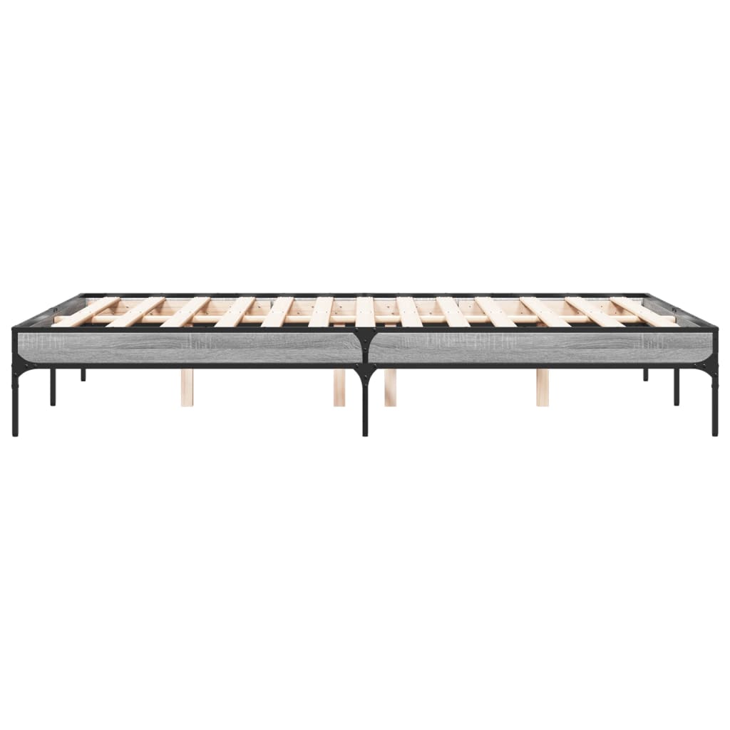 vidaXL Bed Frame without Mattress Grey Sonoma 120x190 cm Small Double