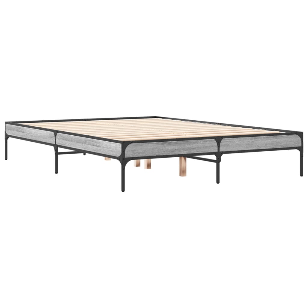 vidaXL Bed Frame without Mattress Grey Sonoma 120x190 cm Small Double