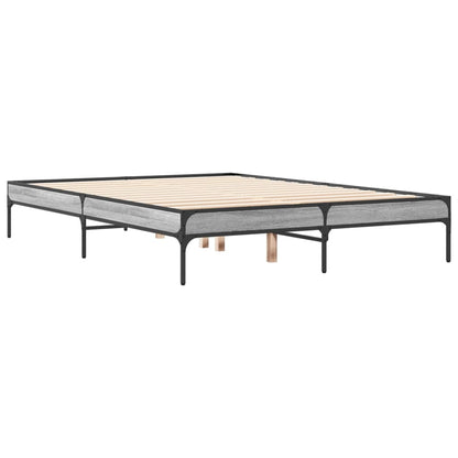 vidaXL Bed Frame without Mattress Grey Sonoma 120x190 cm Small Double