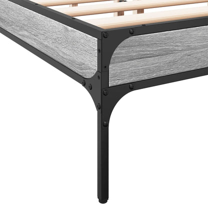 vidaXL Bed Frame without Mattress Grey Sonoma 120x190 cm Small Double