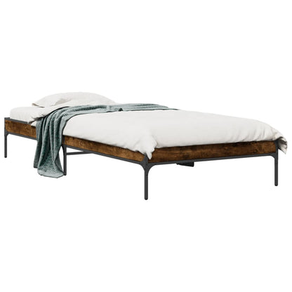 vidaXL Bed Frame without Mattress Smoked Oak 90x190 cm Single
