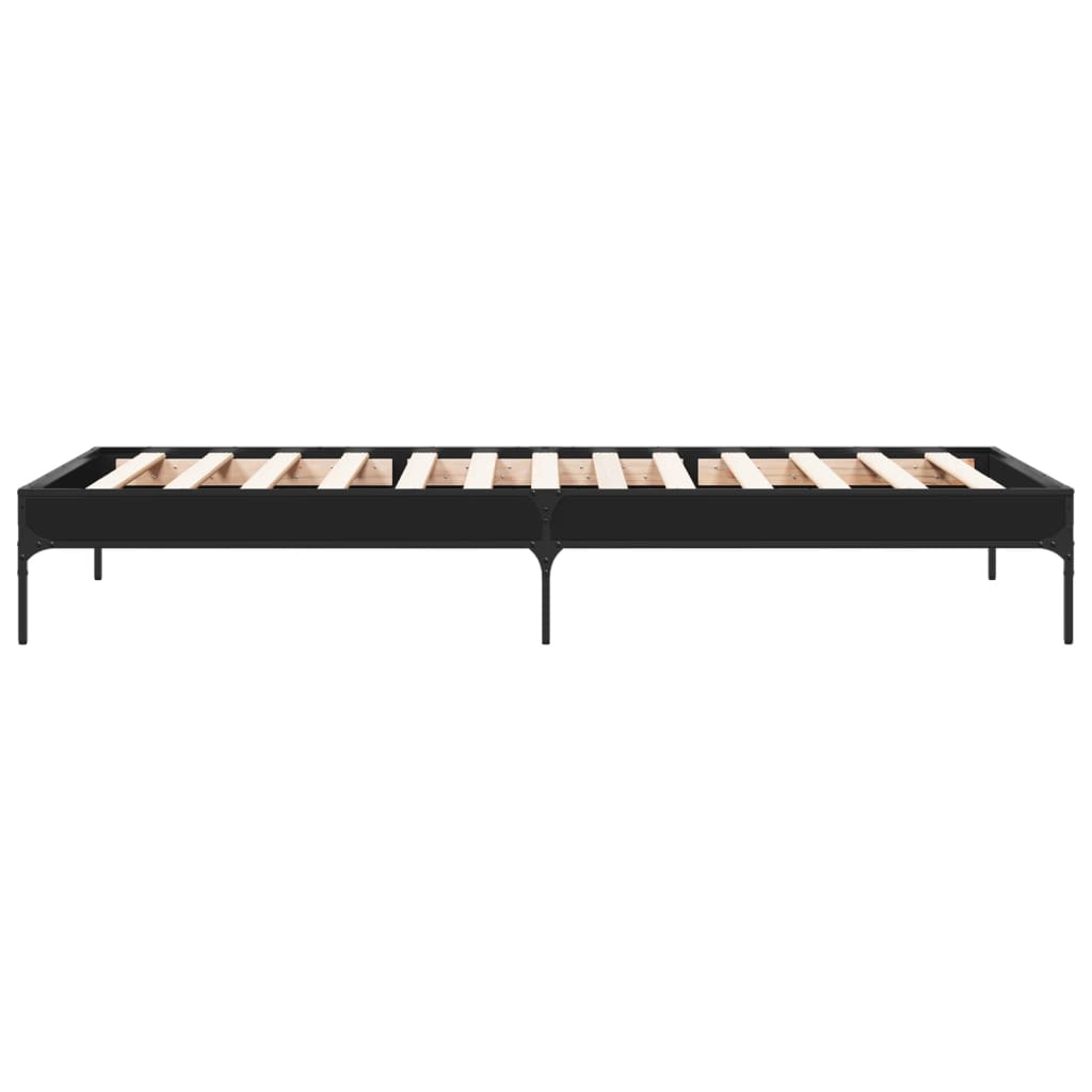 vidaXL Bed Frame without Mattress Black 75x190 cm Small Single