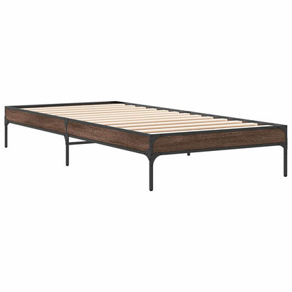 vidaXL Bed Frame without Mattress Brown Oak 75x190 cm Small Single