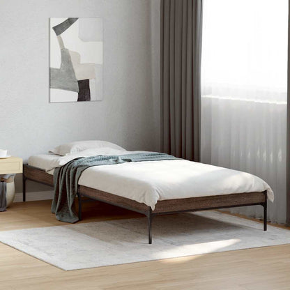 vidaXL Bed Frame without Mattress Brown Oak 75x190 cm Small Single