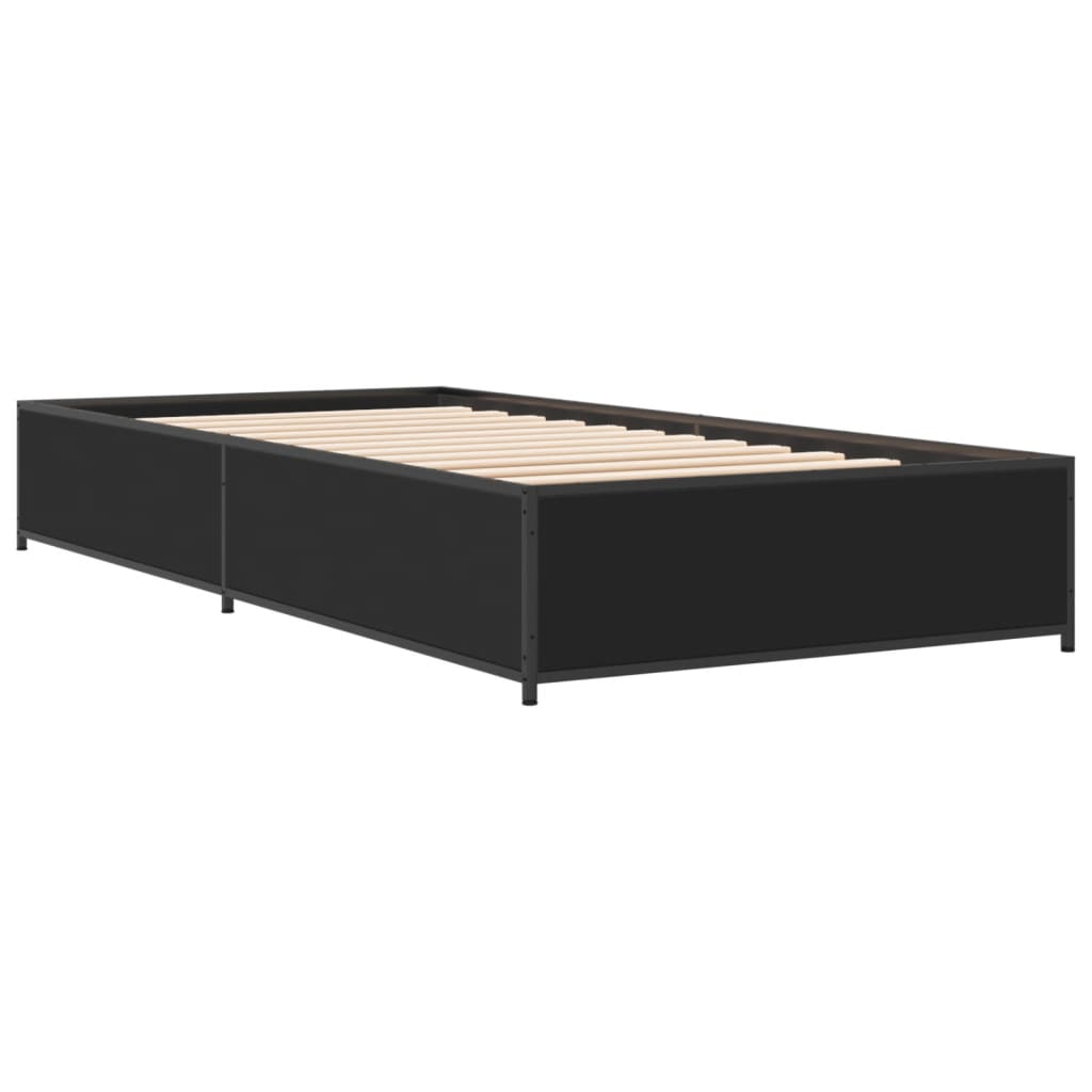 vidaXL Bed Frame without Mattress Black 100x200 cm