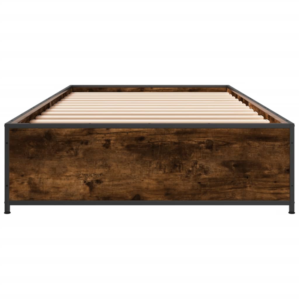 vidaXL Bed Frame without Mattress Smoked Oak 100x200 cm