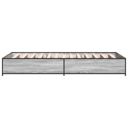 vidaXL Bed Frame without Mattress Grey Sonoma 100x200 cm