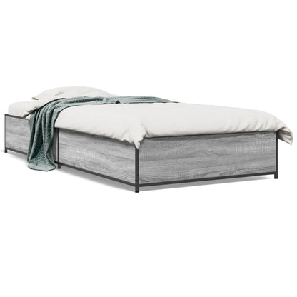 vidaXL Bed Frame without Mattress Grey Sonoma 90x190 cm Single