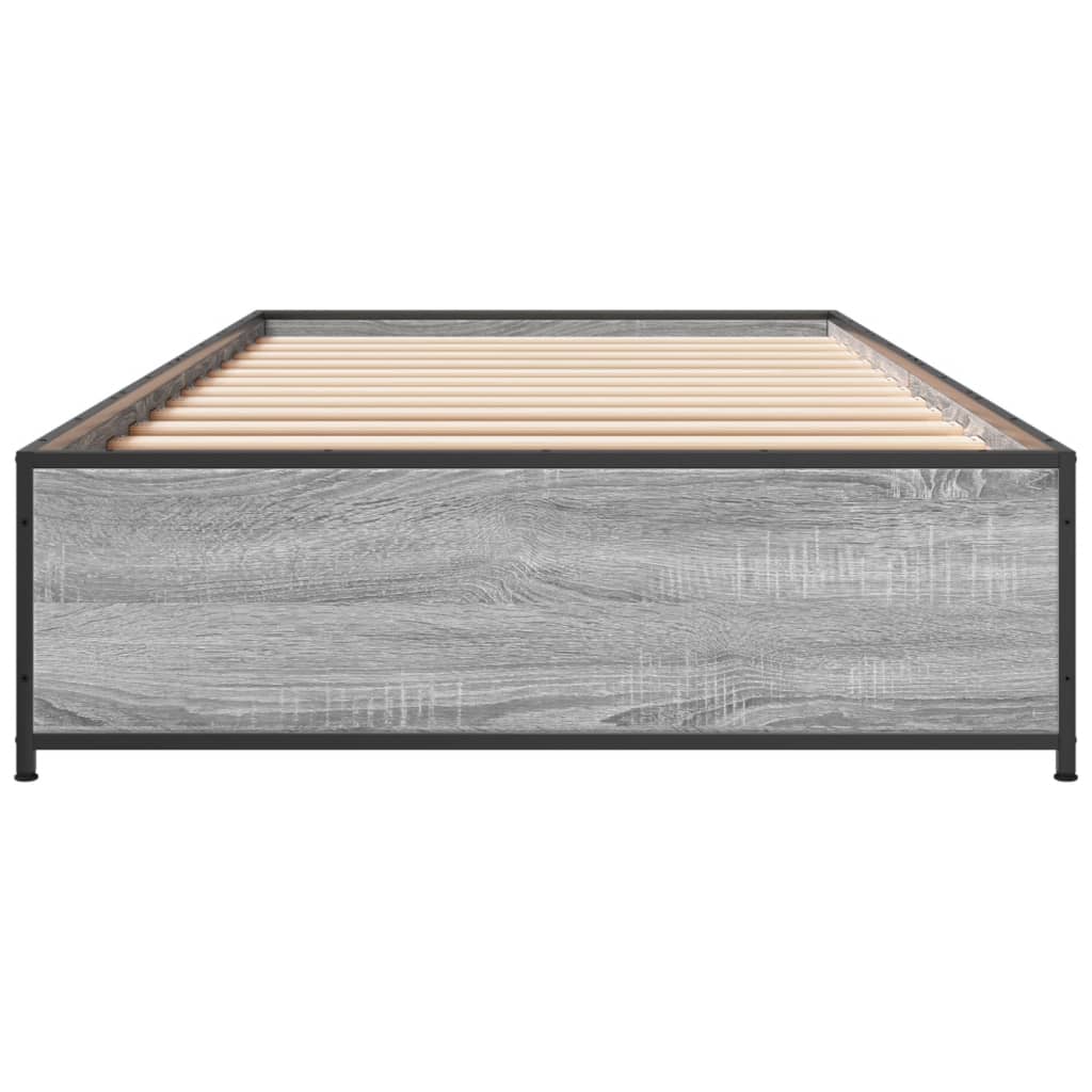 vidaXL Bed Frame without Mattress Grey Sonoma 90x190 cm Single