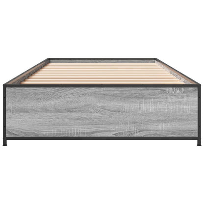 vidaXL Bed Frame without Mattress Grey Sonoma 90x190 cm Single