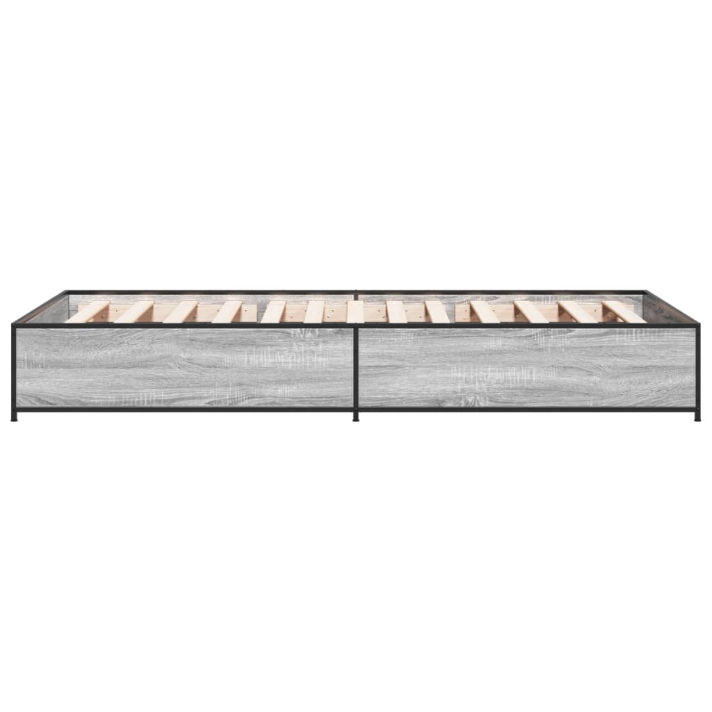 vidaXL Bed Frame without Mattress Grey Sonoma 90x190 cm Single