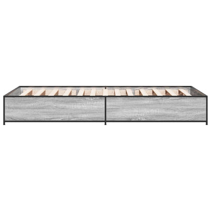 vidaXL Bed Frame without Mattress Grey Sonoma 90x190 cm Single