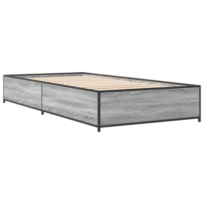 vidaXL Bed Frame without Mattress Grey Sonoma 90x190 cm Single