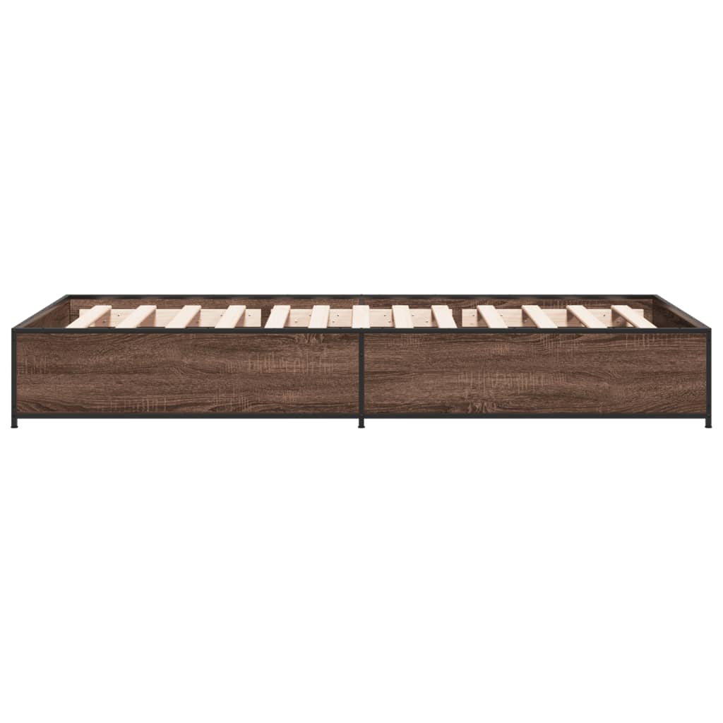 vidaXL Bed Frame without Mattress Brown Oak 90x190 cm Single
