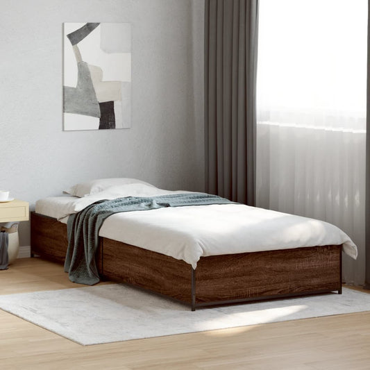 vidaXL Bed Frame without Mattress Brown Oak 90x190 cm Single