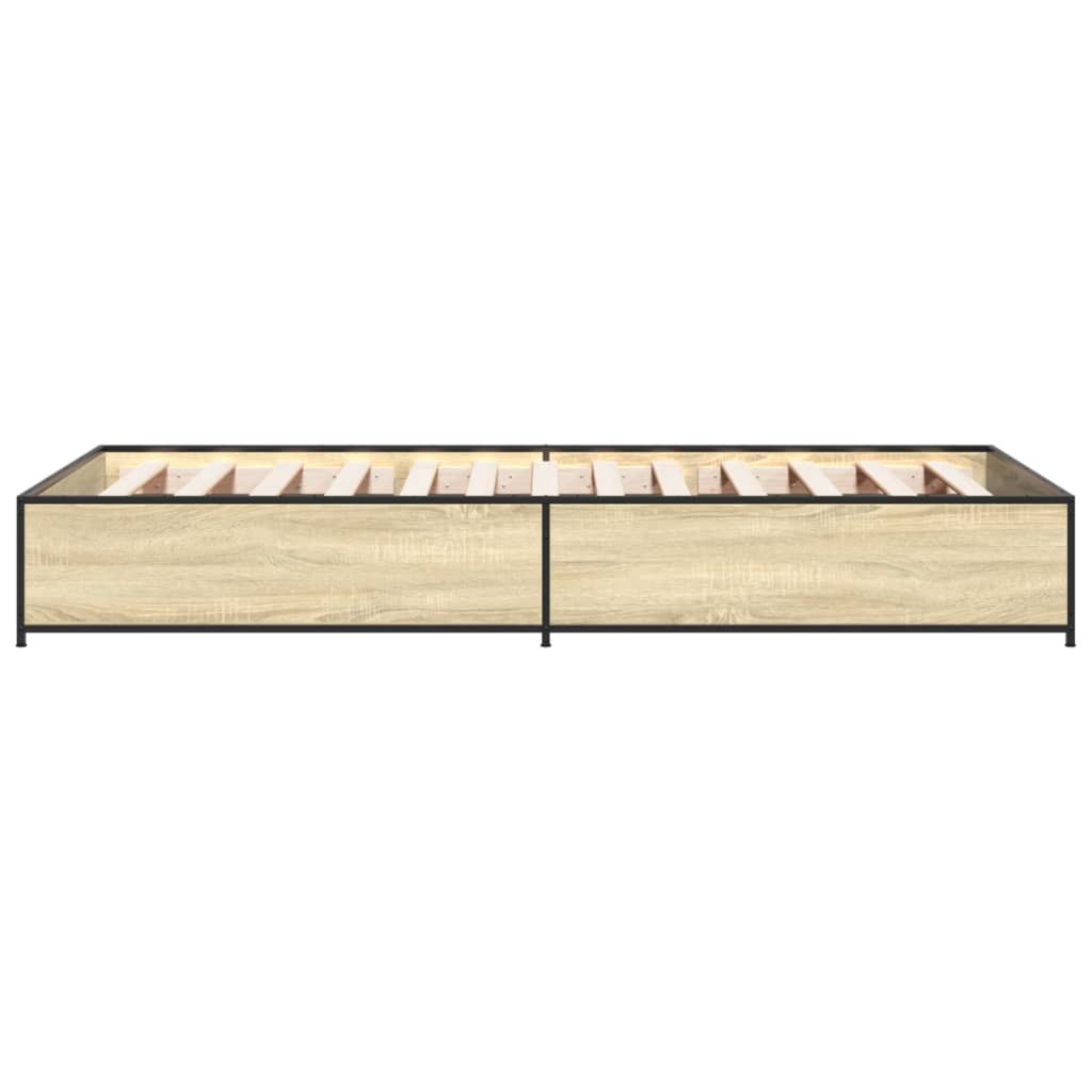 vidaXL Bed Frame without Mattress Sonoma Oak 75x190 cm Small Single