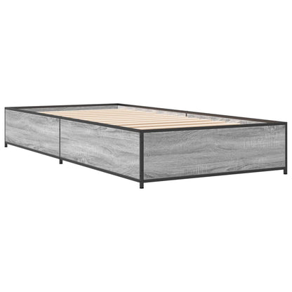 vidaXL Bed Frame without Mattress Grey Sonoma 75x190 cm Small Single