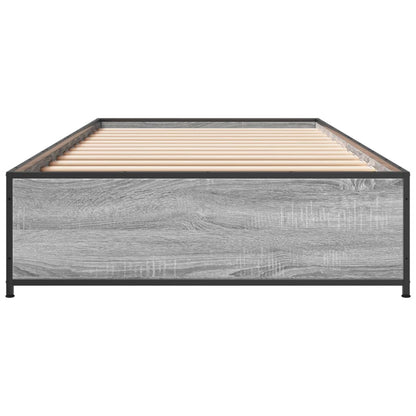 vidaXL Bed Frame without Mattress Grey Sonoma 75x190 cm Small Single