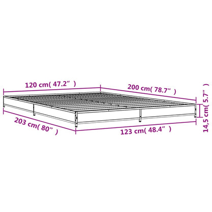 vidaXL Bed Frame without Mattress Grey Sonoma 120x200 cm