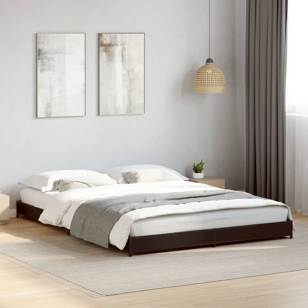vidaXL Bed Frame without Mattress Black 135x190 cm Double