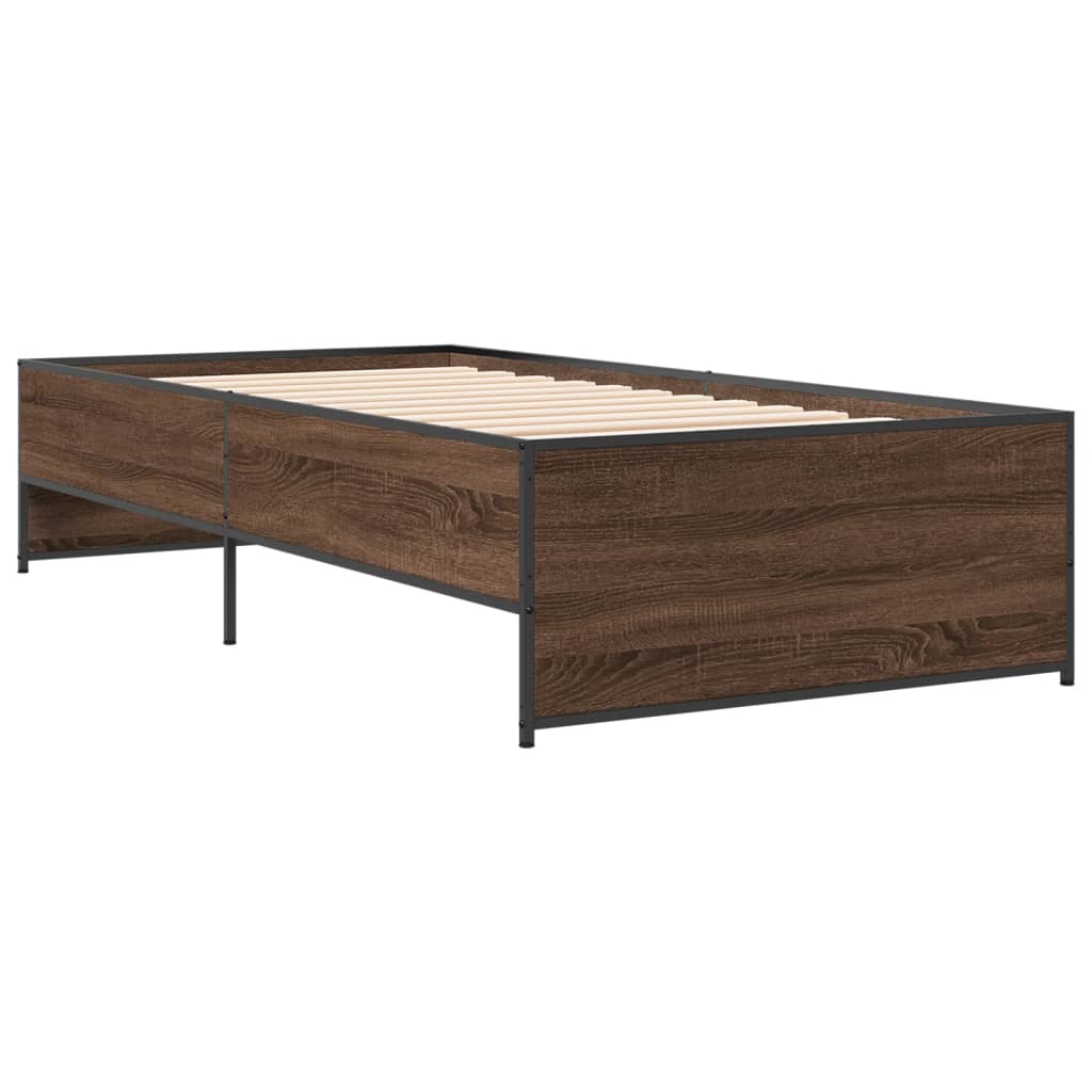 vidaXL Bed Frame without Mattress Brown Oak 90x190 cm Single
