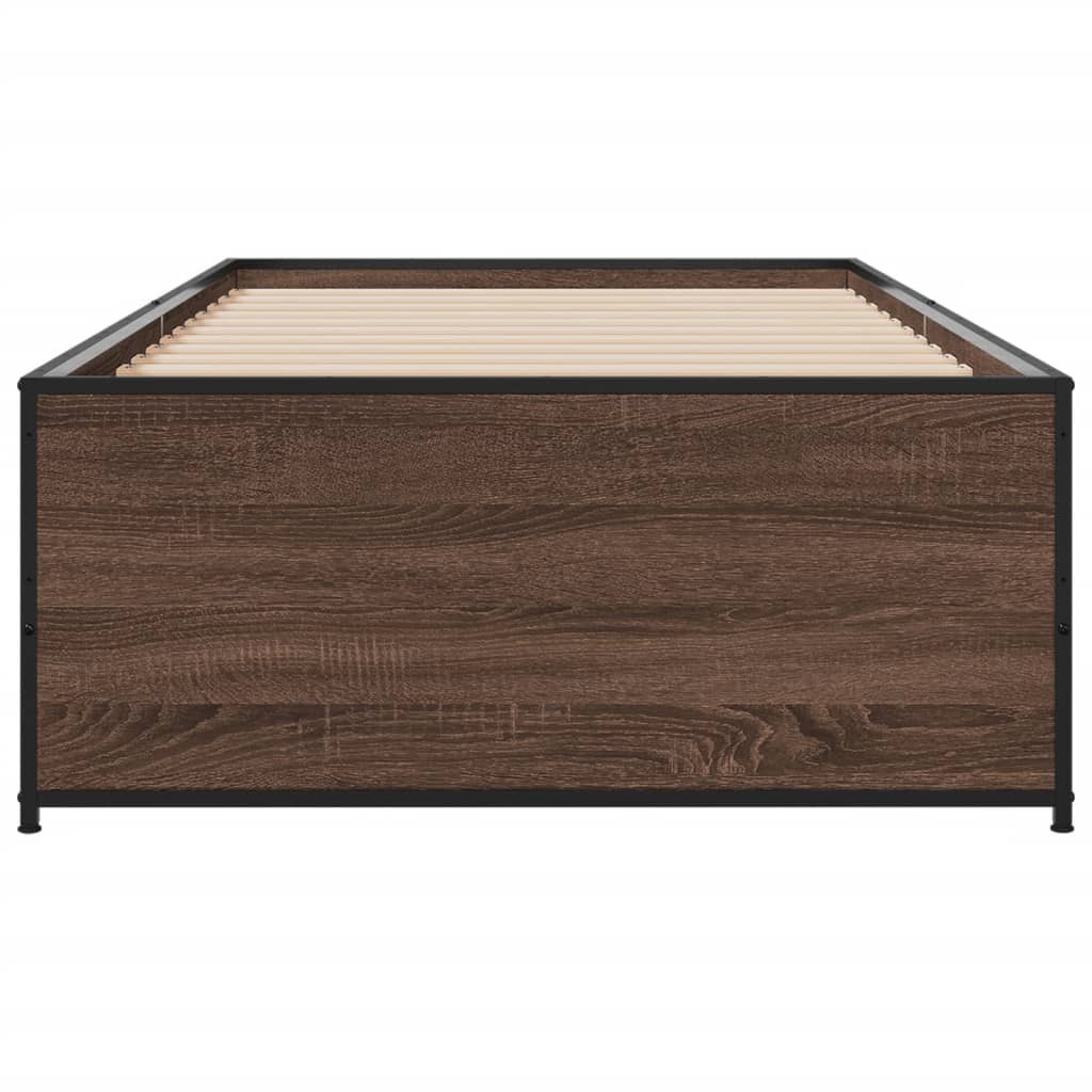 vidaXL Bed Frame without Mattress Brown Oak 90x190 cm Single