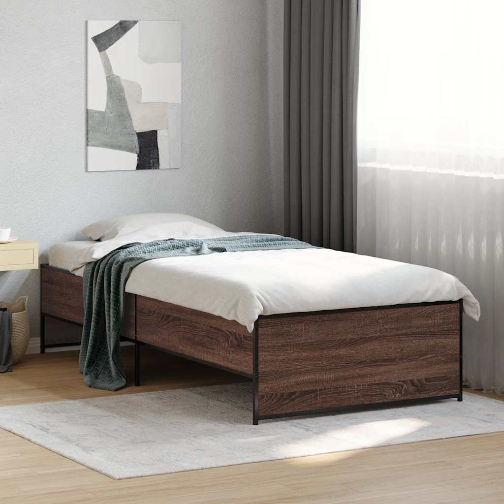 vidaXL Bed Frame without Mattress Brown Oak 90x190 cm Single