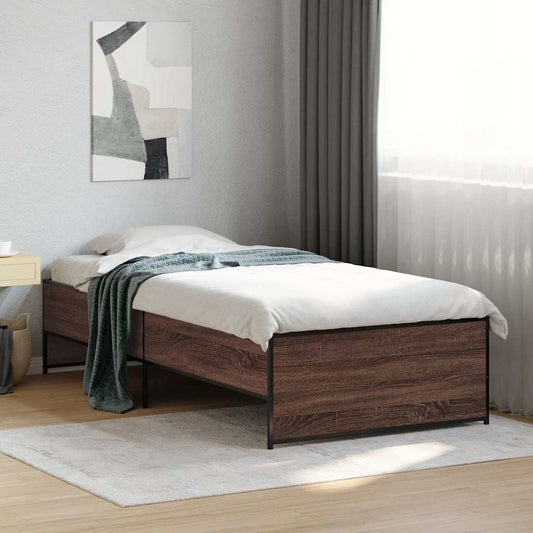 vidaXL Bed Frame without Mattress Brown Oak 90x190 cm Single