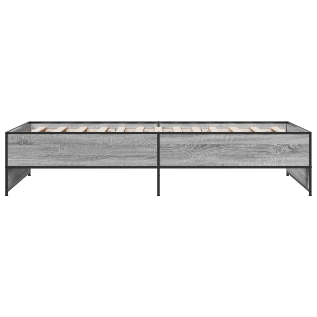 vidaXL Bed Frame without Mattress Grey Sonoma 75x190 cm Small Single