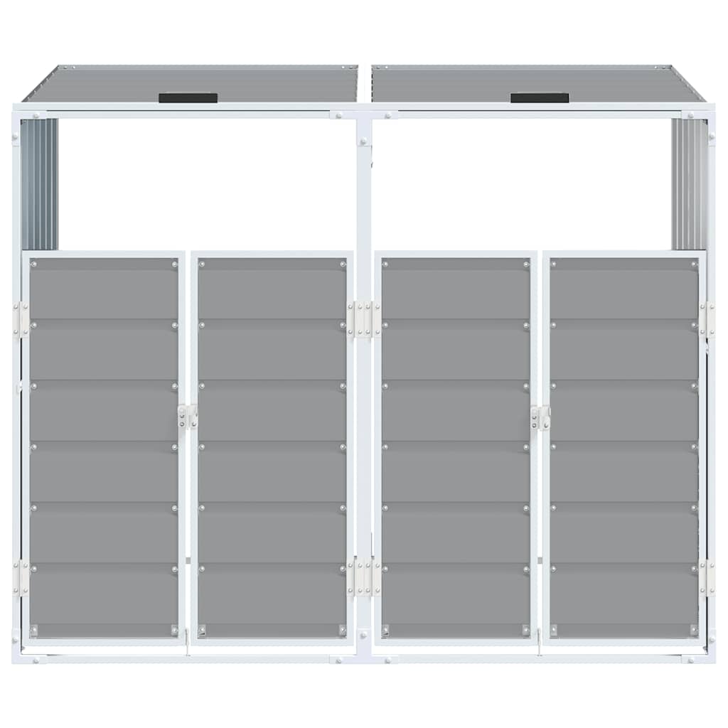 vidaXL Wheelie Bin Storage for Double Bins Grey 144x81x113 cm Steel