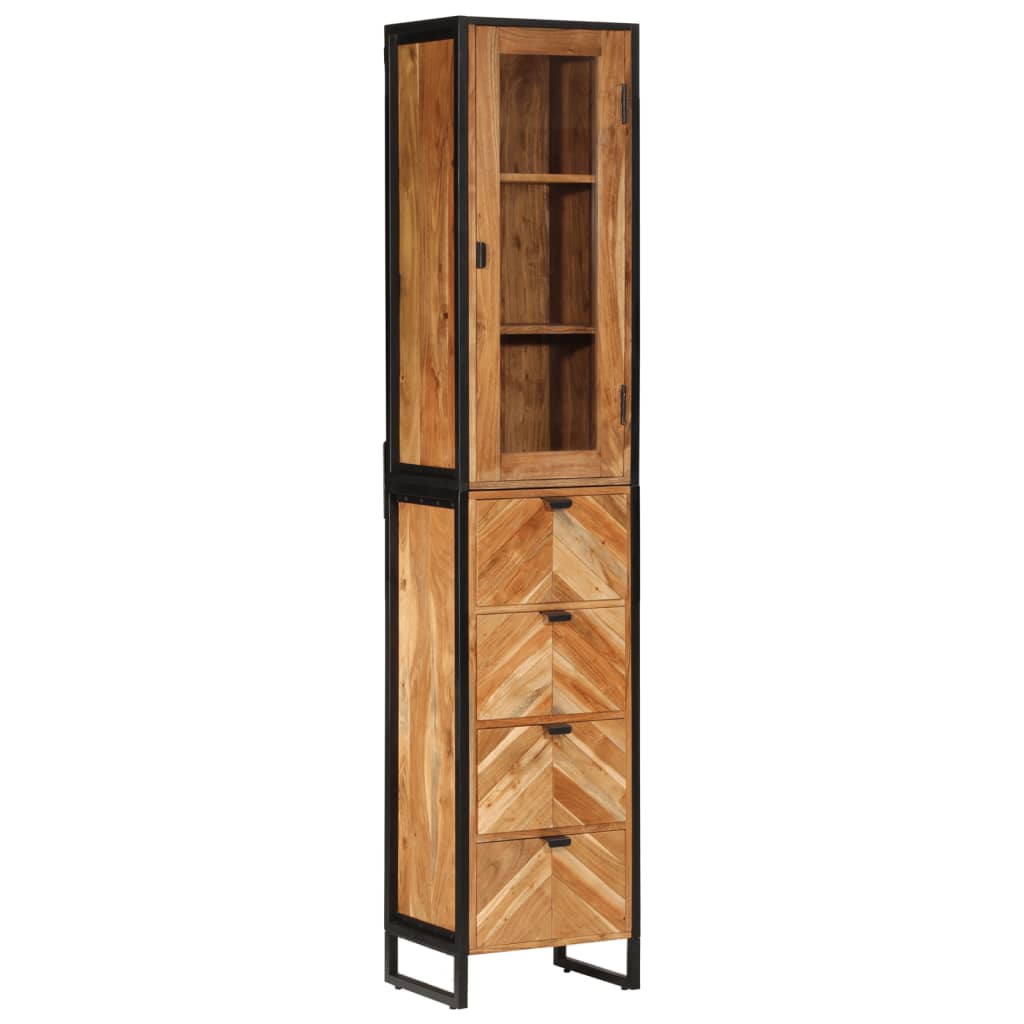 vidaXL Bathroom Cabinet 40x27x190 cm Iron and Solid Wood Acacia