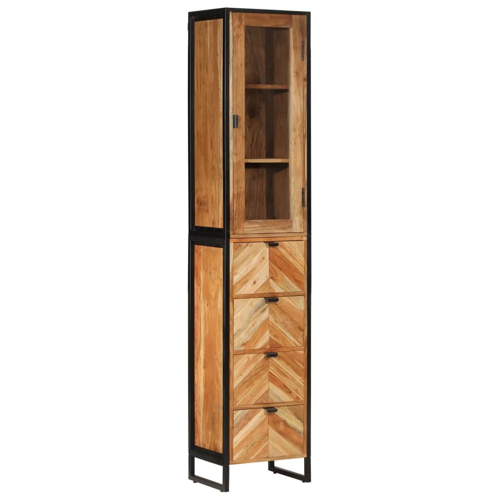 vidaXL 3 Piece Bathroom Furniture Set Iron and Solid Wood Acacia