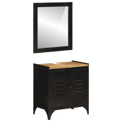 vidaXL Bathroom Furniture Set | Natural wood, Black