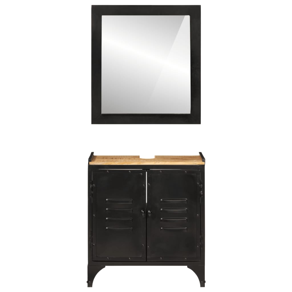 vidaXL Bathroom Furniture Set | Natural wood, Black