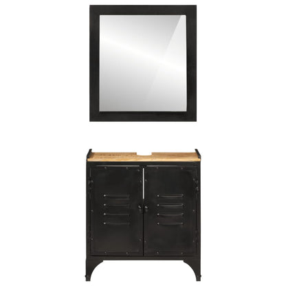 vidaXL Bathroom Furniture Set | Natural wood, Black