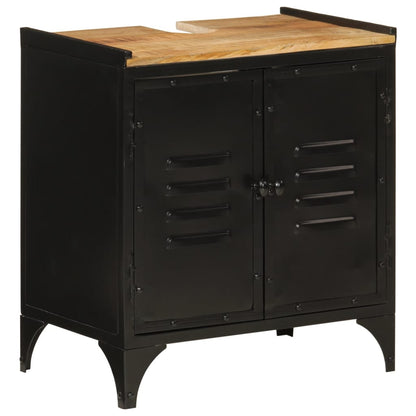 vidaXL Bathroom Furniture Set | Natural wood, Black