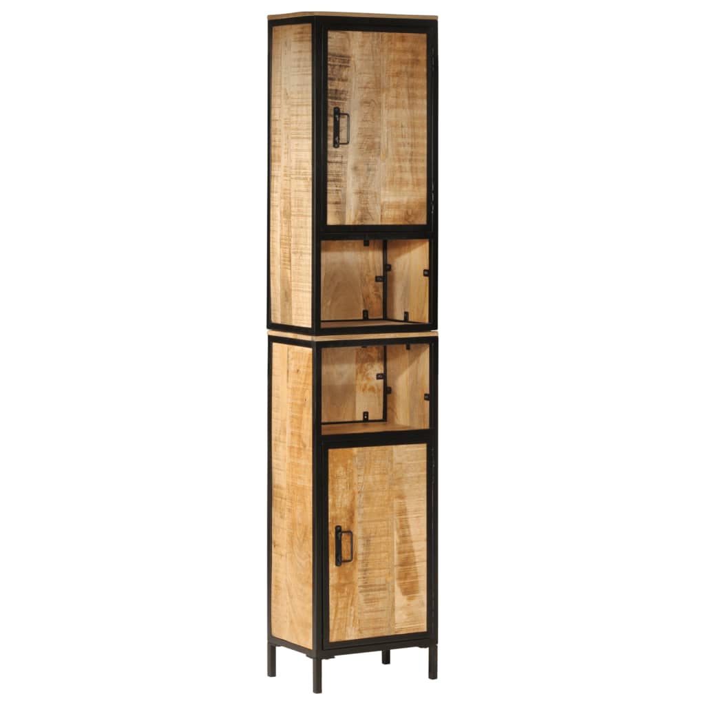 vidaXL Bathroom Cabinet 40x27x180 cm Iron and Solid Wood Mango