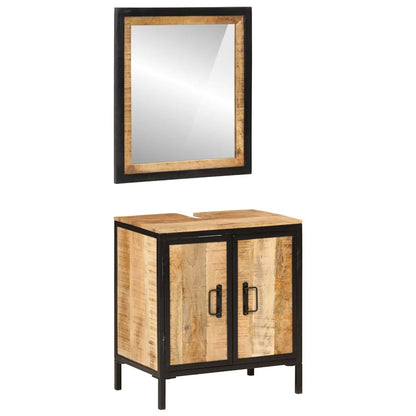 vidaXL Bathroom Furniture Set | Multicolour | Solid mango wood and iron
