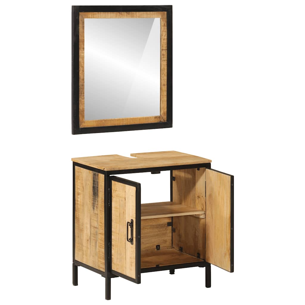 vidaXL Bathroom Furniture Set | Multicolour | Solid mango wood and iron