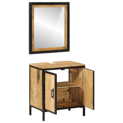 vidaXL Bathroom Furniture Set | Multicolour | Solid mango wood and iron
