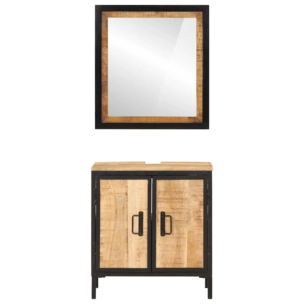 vidaXL Bathroom Furniture Set | Multicolour | Solid mango wood and iron