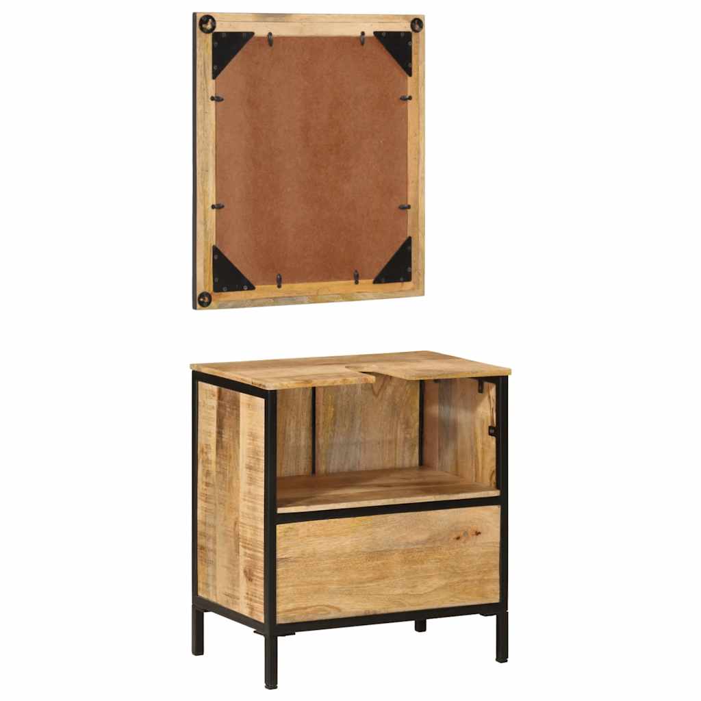 vidaXL Bathroom Furniture Set | Multicolour | Solid mango wood and iron