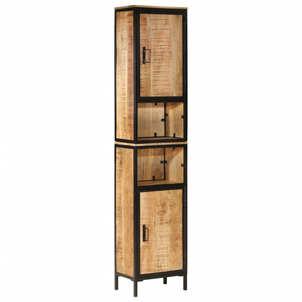 vidaXL 4 Piece Bathroom Furniture Set Iron and Solid Wood Mango