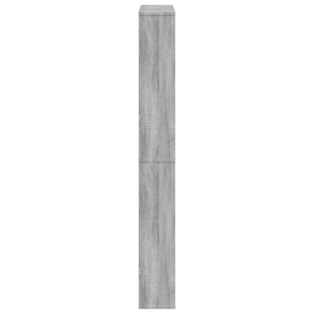vidaXL Shoe Cabinet with Mirror 4-Layer Grey Sonoma 63x17x134 cm