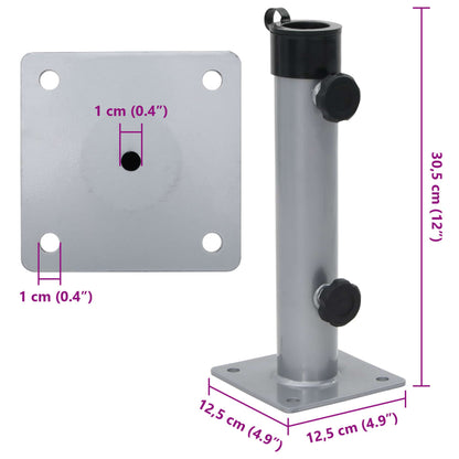 vidaXL Parasol Base for Ø38/48 mm Pole Silver Steel