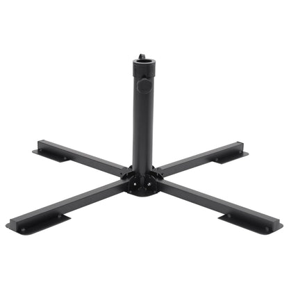 vidaXL Parasol Base Foldable for Ø38/48 mm Pole Glossy Black Steel