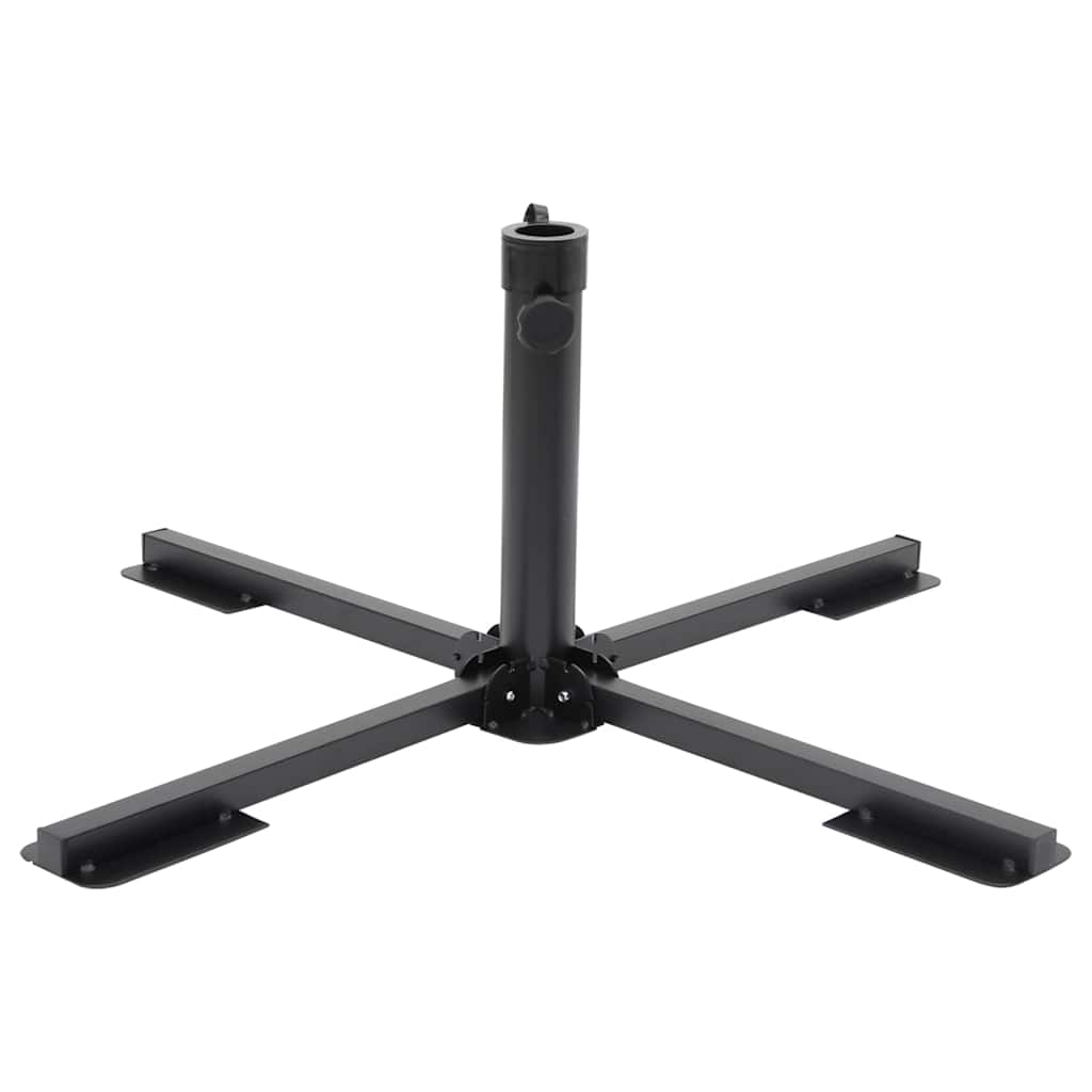 vidaXL Parasol Base Foldable for Ø38/48 mm Pole Glossy Black Steel
