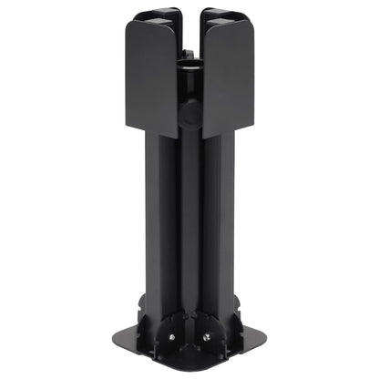 vidaXL Parasol Base Foldable for Ø38/48 mm Pole Glossy Black Steel